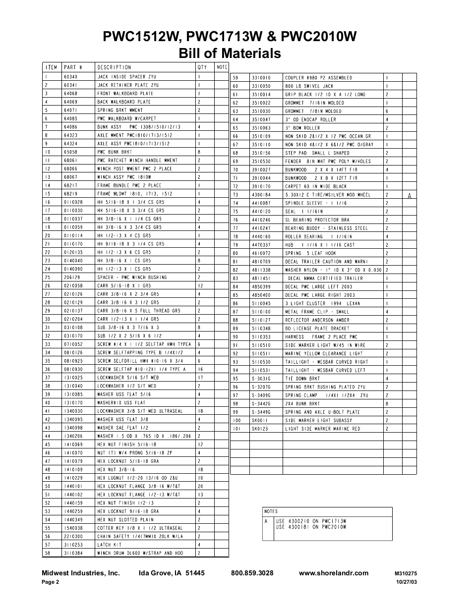 ShoreLand'r PWC1512W V.2 User Manual | Page 2 / 6