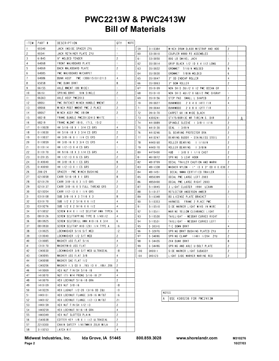 ShoreLand'r PWC2213W V.1 User Manual | Page 2 / 6