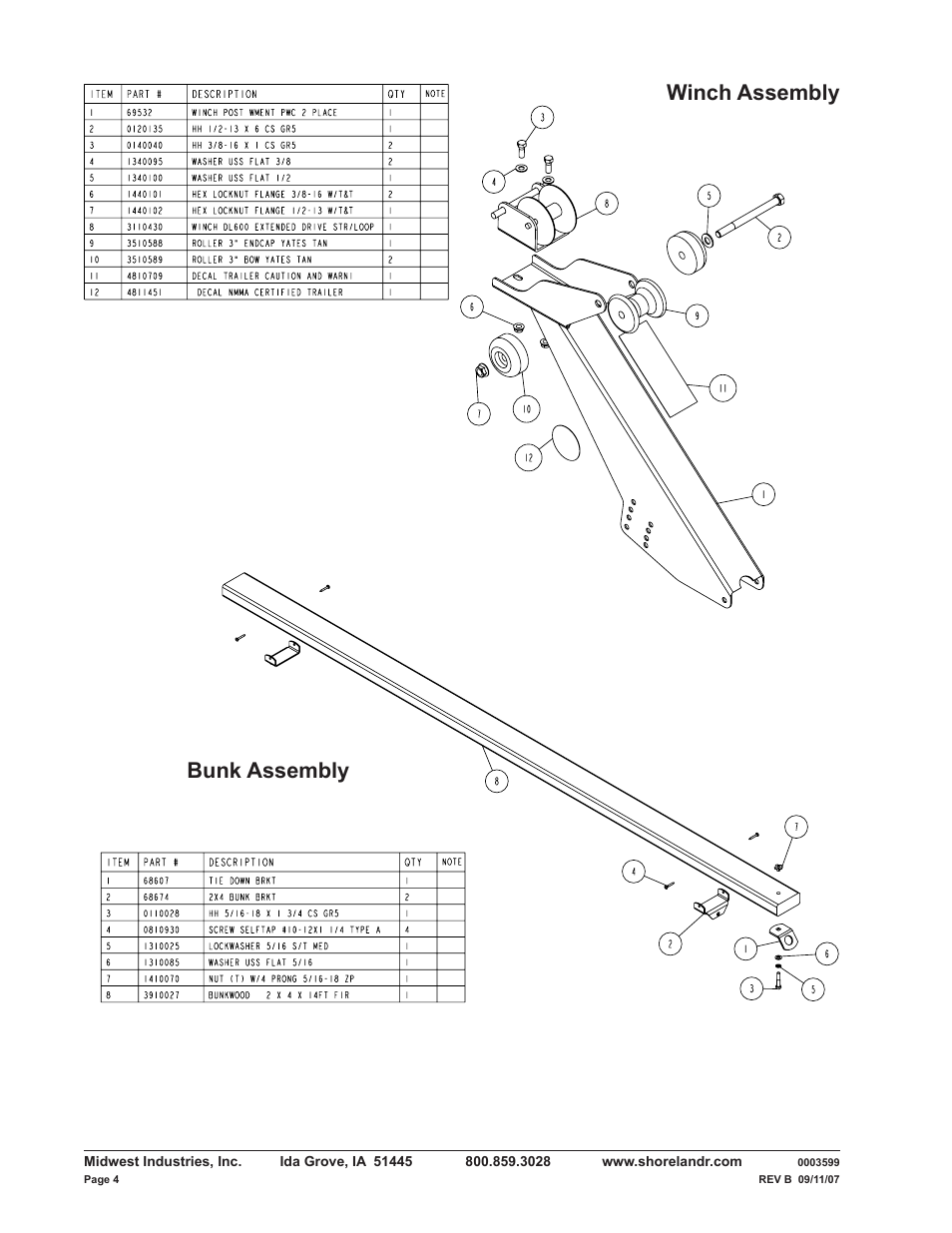 Bunk assembly winch assembly | ShoreLand'r PWC2213W V.2 User Manual | Page 4 / 8