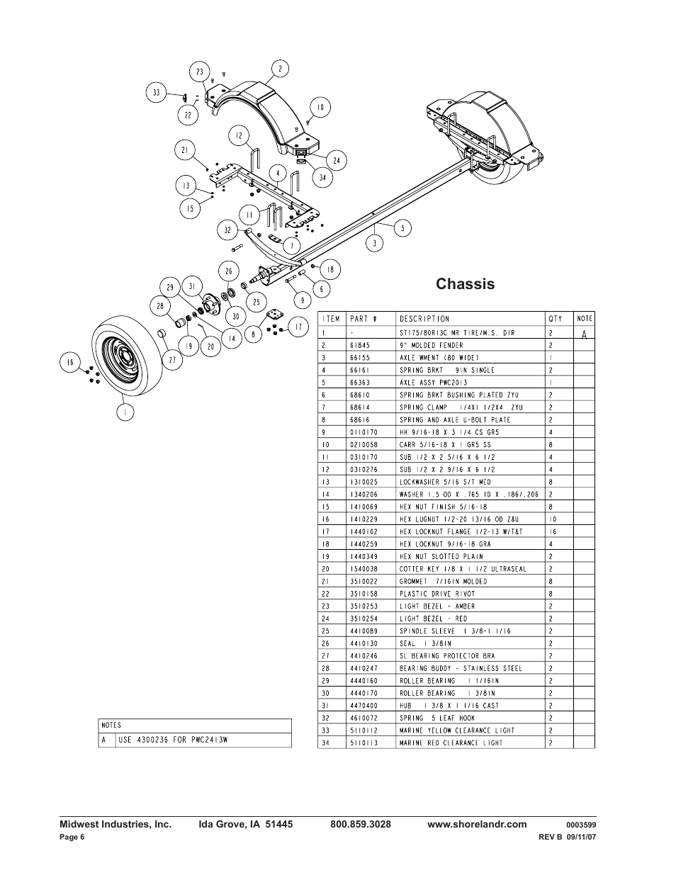 Chassis | ShoreLand'r PWC2213W V.2 User Manual | Page 6 / 8