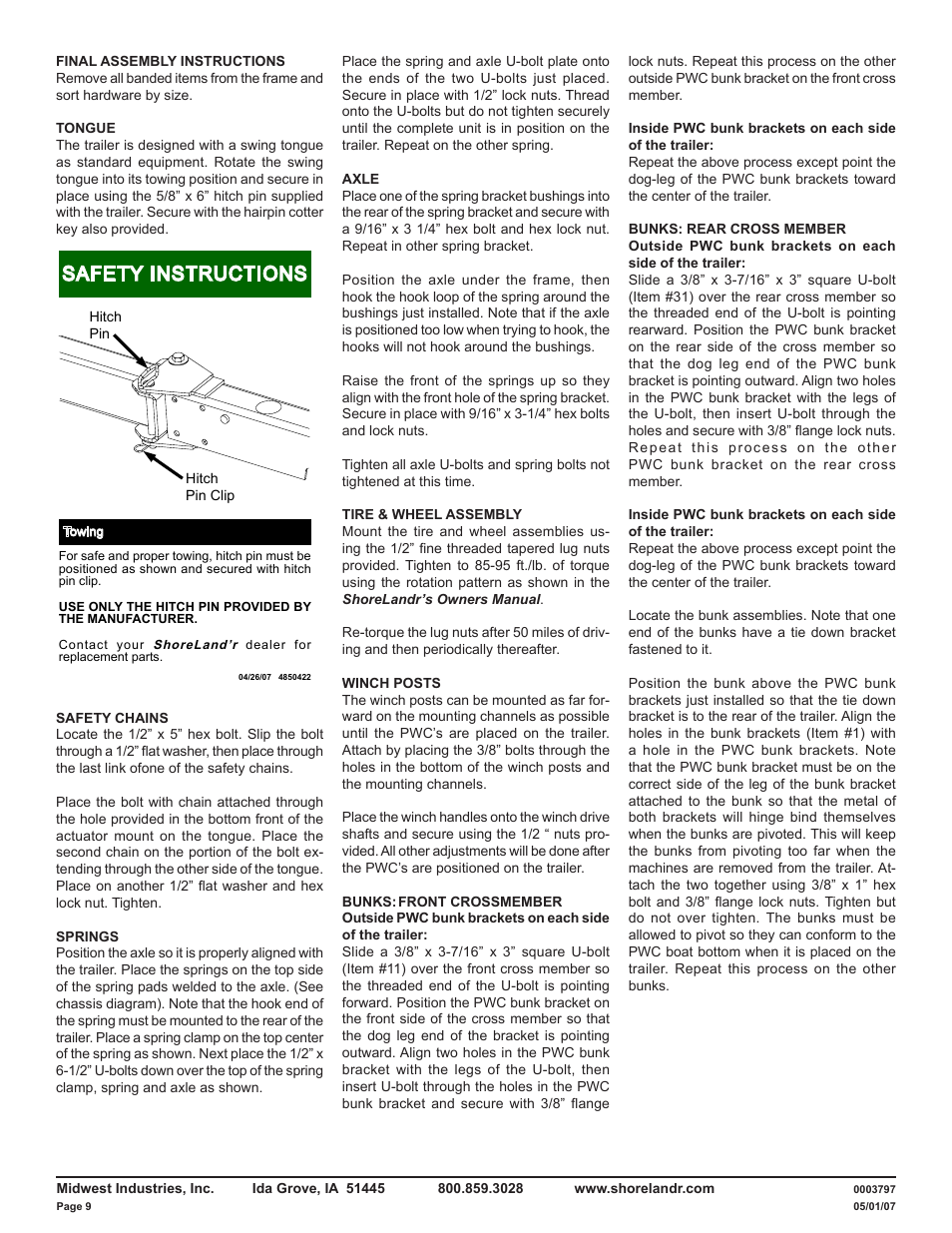 Safety instructions | ShoreLand'r PWCD2213 V.1 User Manual | Page 9 / 10