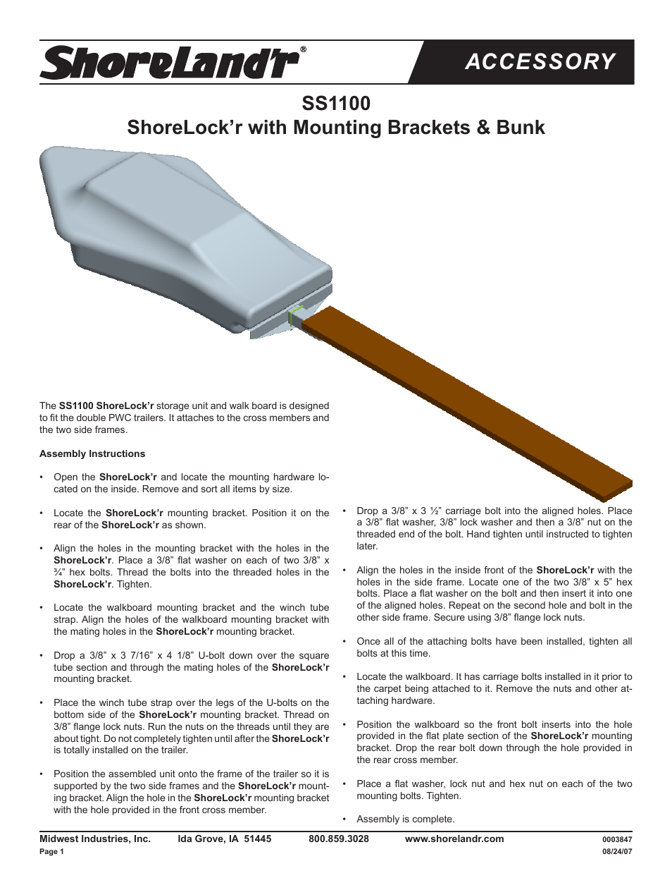 ShoreLand'r SS1100 User Manual | 2 pages