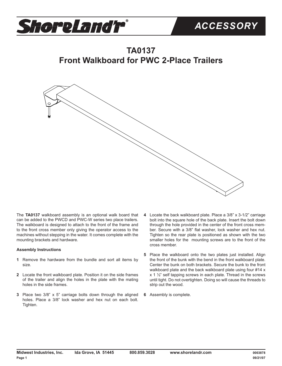 ShoreLand'r TA0137 User Manual | 2 pages