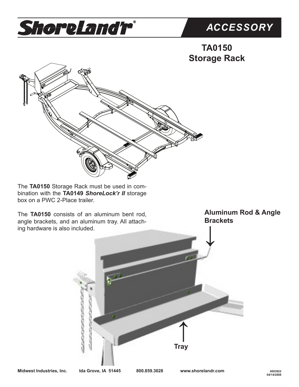 ShoreLand'r TA0150 User Manual | 2 pages