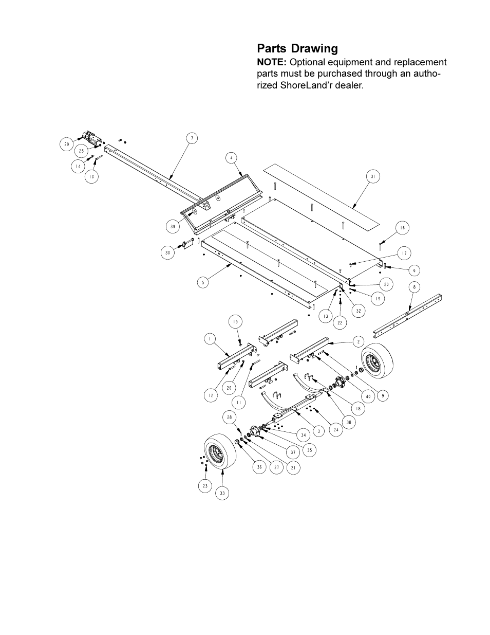 Parts drawing | ShoreLand'r BK1000U V.1 User Manual | Page 3 / 8