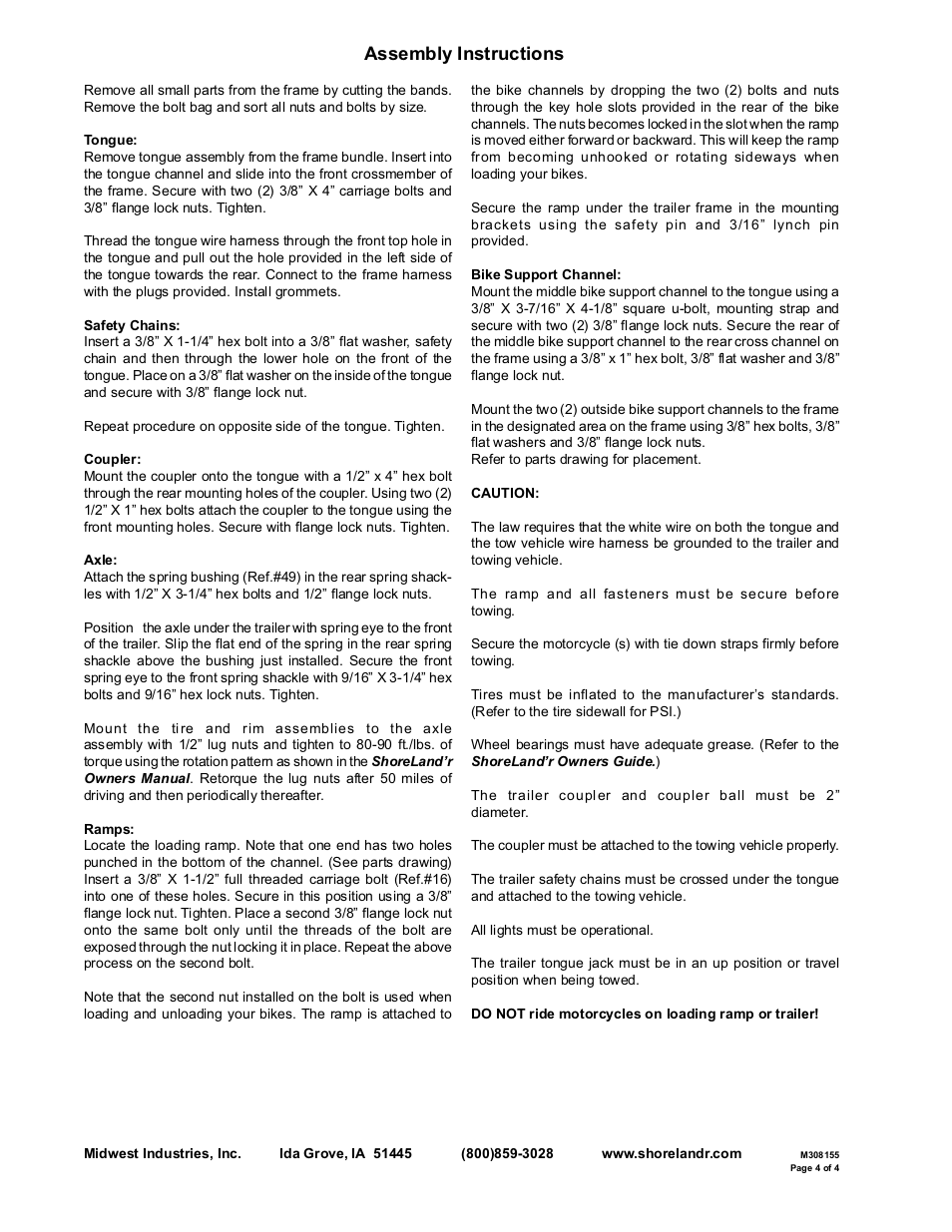 Assembly instructions | ShoreLand'r BK1200MC V.2 User Manual | Page 4 / 4