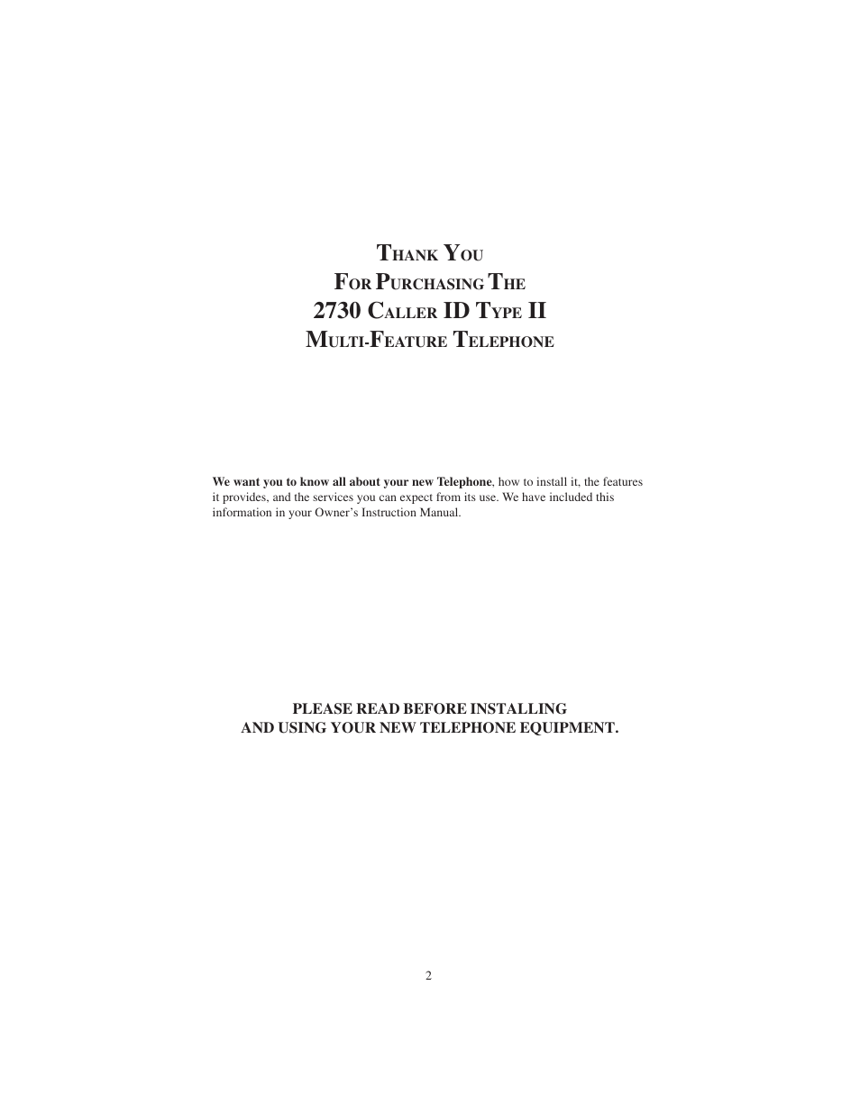 2730 c, Id t, Ii m | Cortelco 2730 User Manual | Page 2 / 24