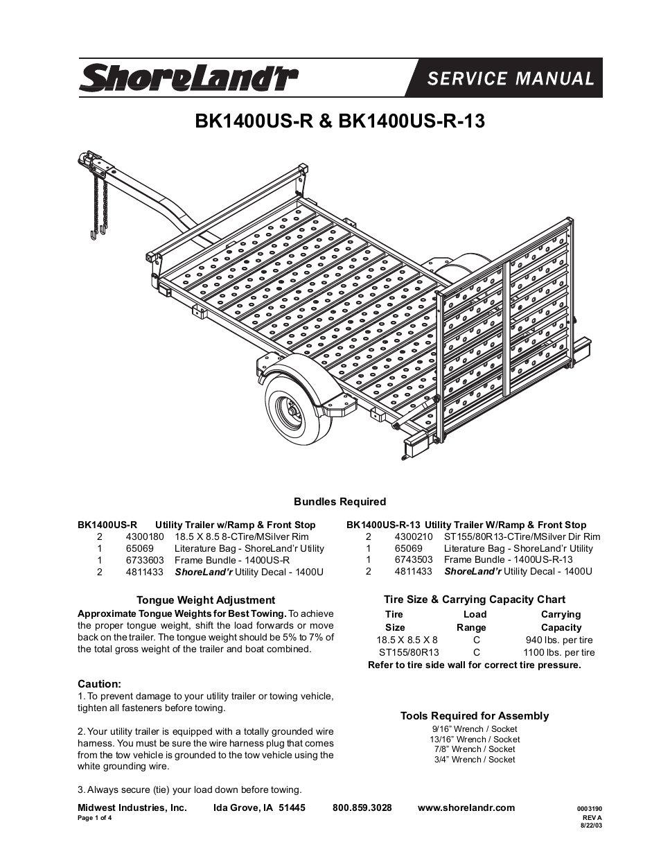 ShoreLand'r BK1400US-R V.1 User Manual | 4 pages