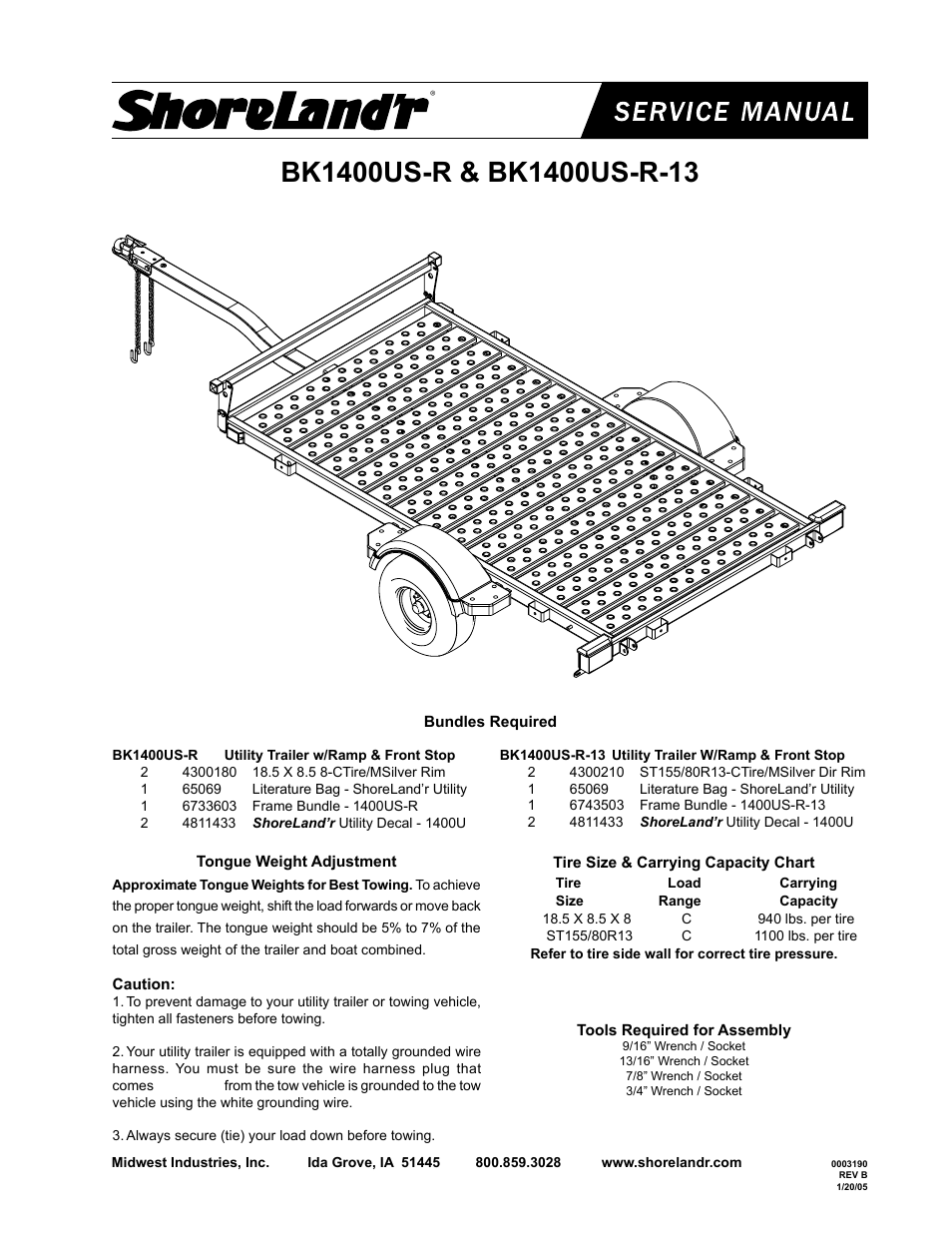 ShoreLand'r BK1400US-R V.2 User Manual | 4 pages