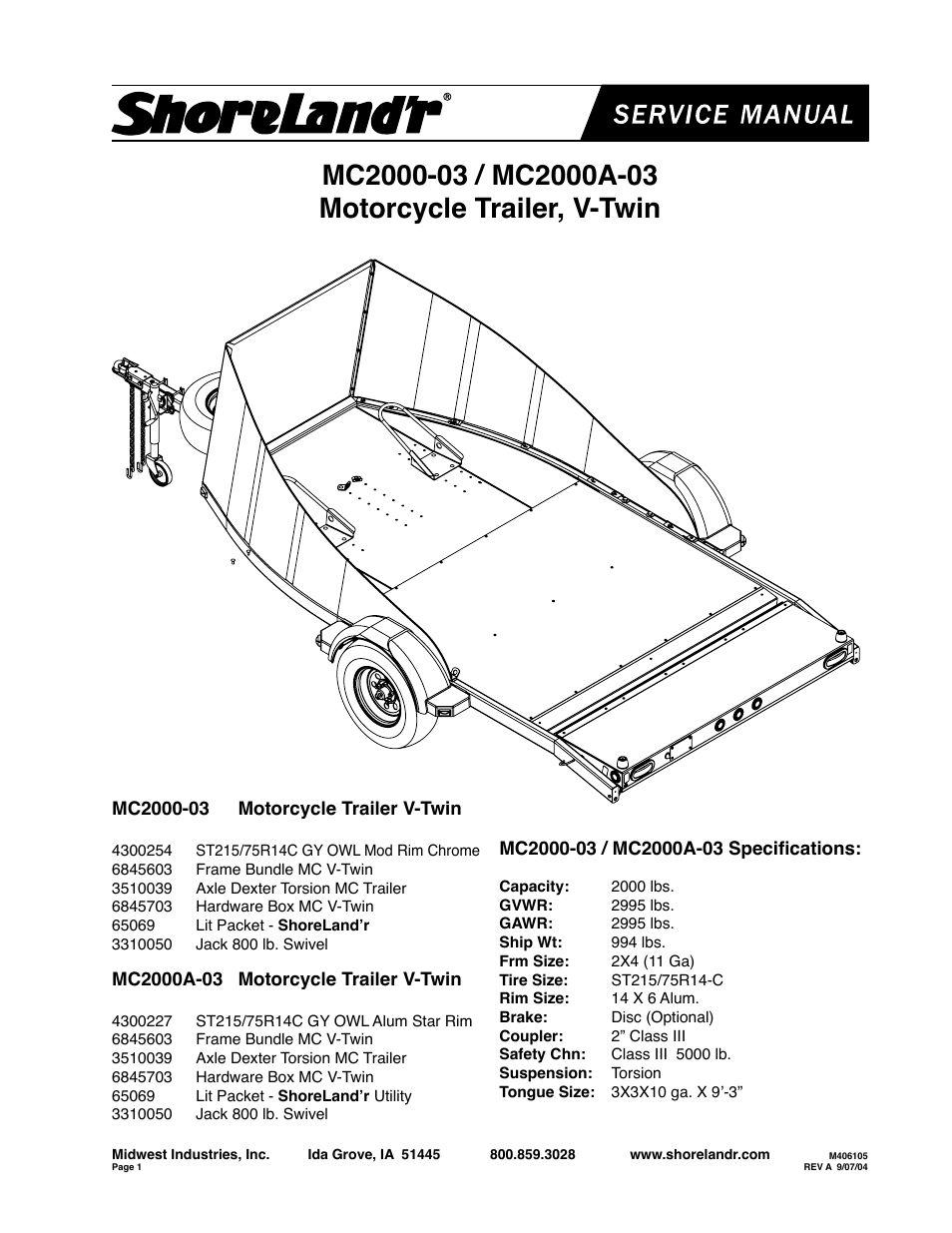ShoreLand'r MC2000 User Manual | 8 pages