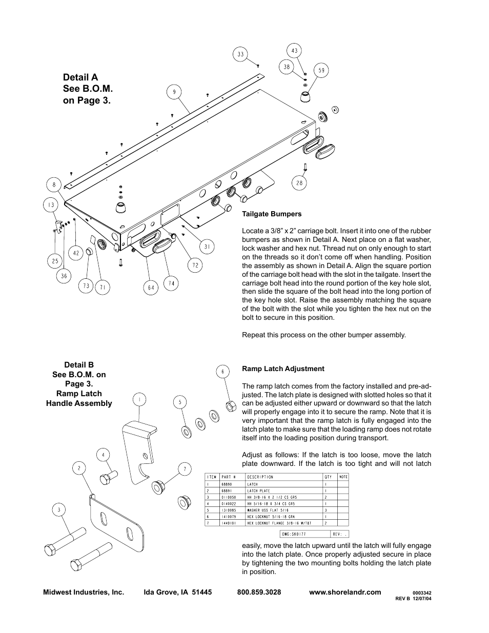 Detail a see b.o.m. on page 3 | ShoreLand'r MC2000-03 V.2 User Manual | Page 6 / 8