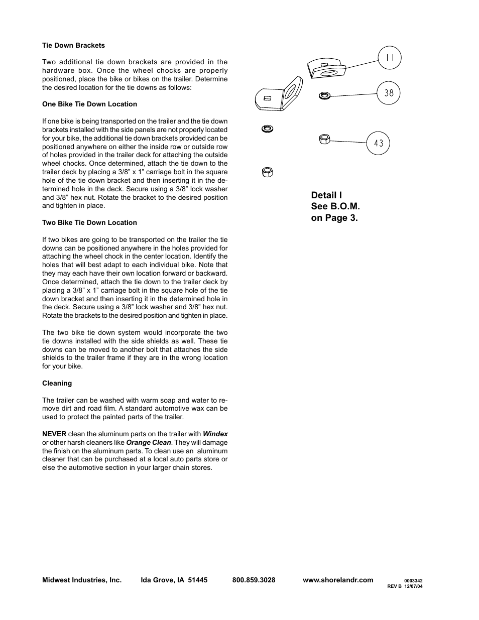 Detail i see b.o.m. on page 3 | ShoreLand'r MC2000-03 V.2 User Manual | Page 8 / 8