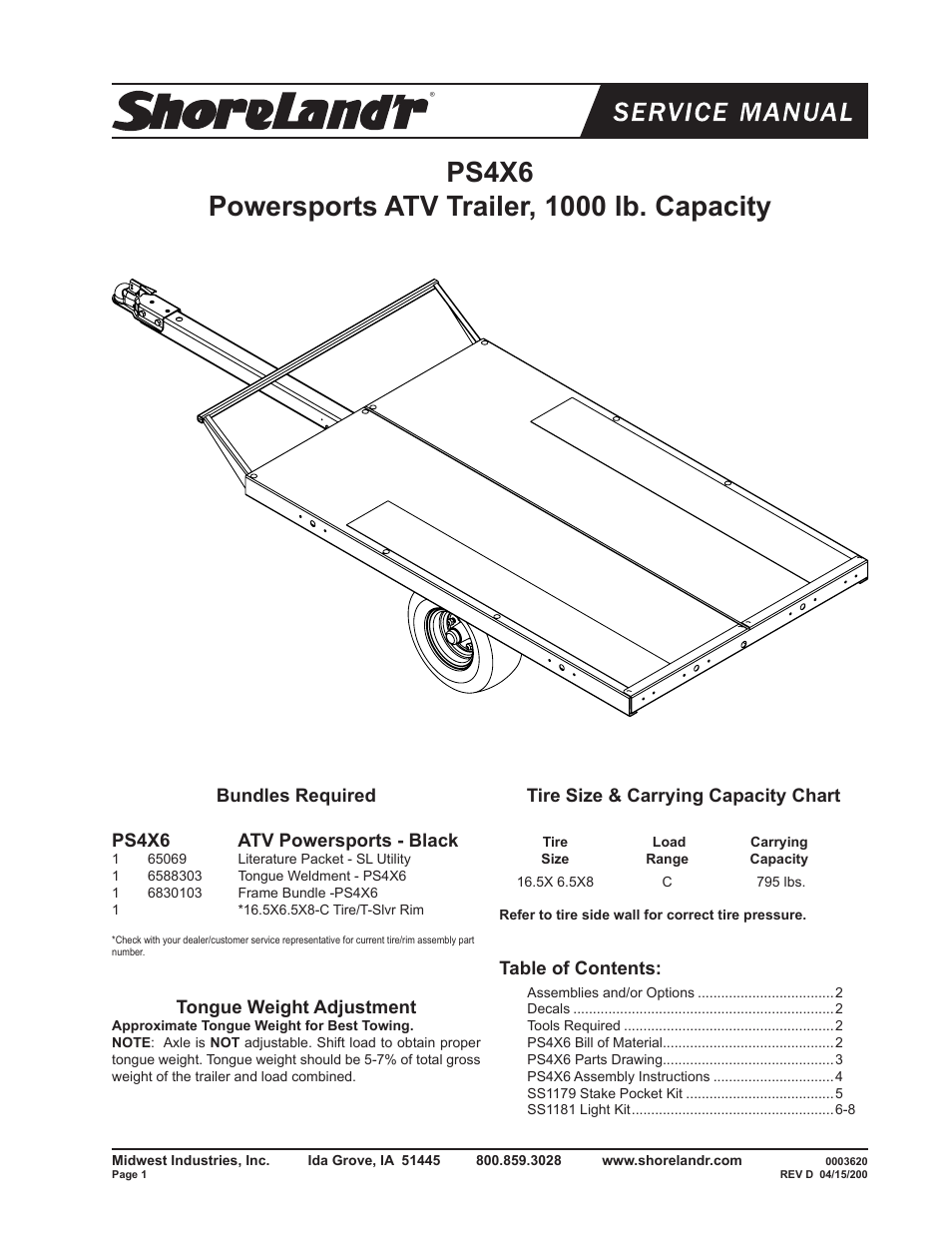 ShoreLand'r PS4X6 User Manual | 8 pages