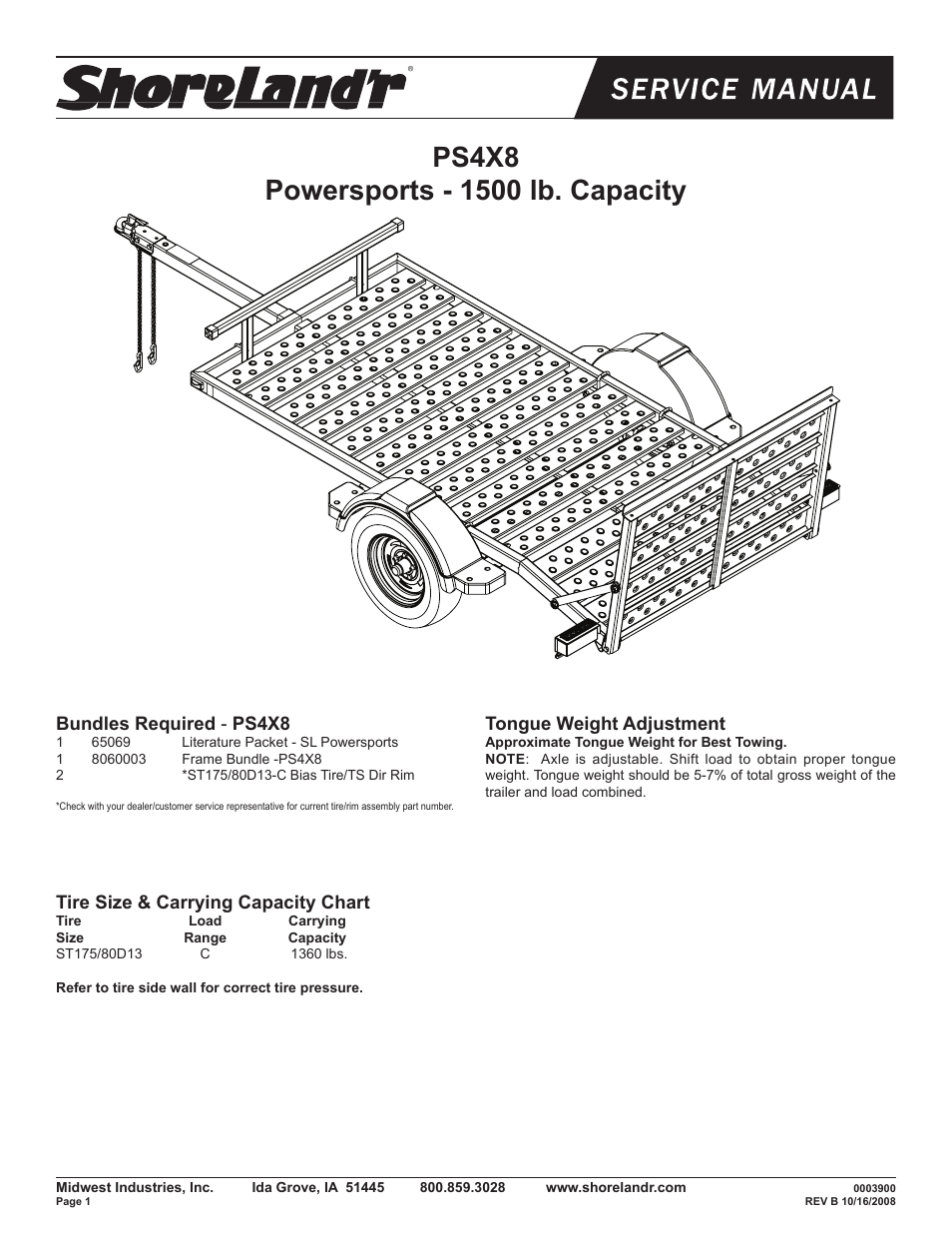 ShoreLand'r PS4X8 User Manual | 4 pages