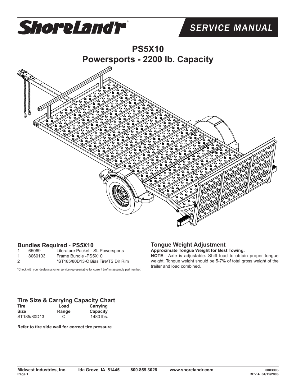 ShoreLand'r PS5X10 User Manual | 4 pages