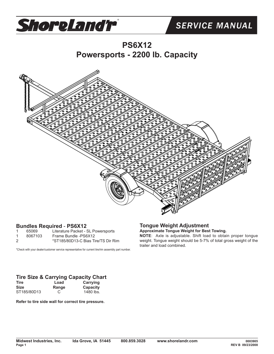 ShoreLand'r PS6X12 V.1 User Manual | 6 pages