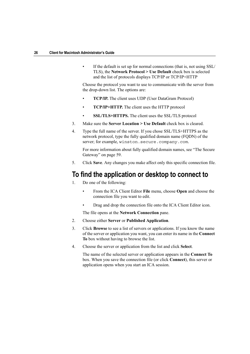 To find the application or desktop to connect to | Citrix Systems Citrix Presentation Client for Macintosh 10 User Manual | Page 26 / 68