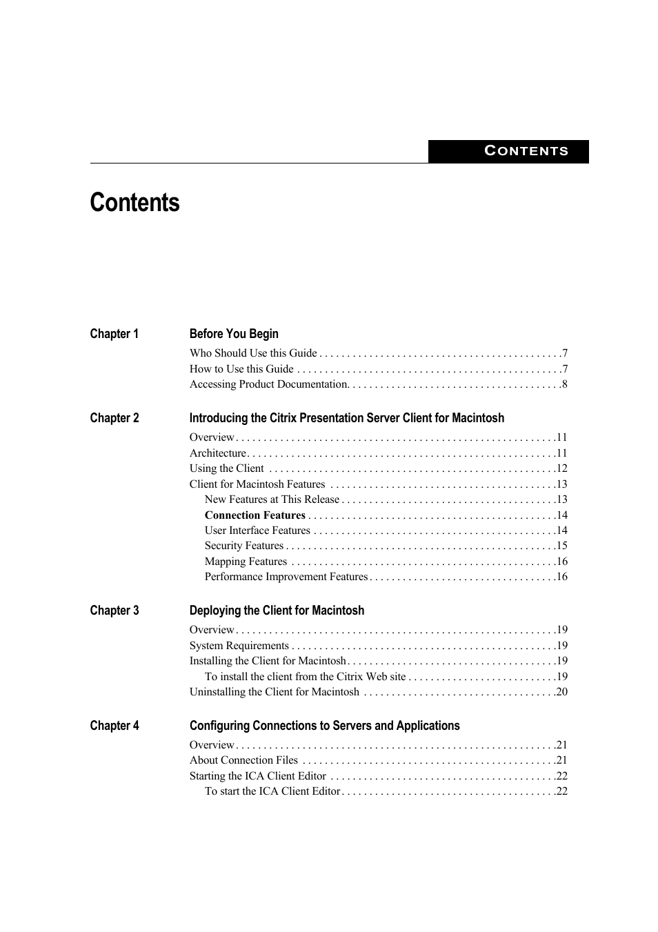 Citrix Systems Citrix Presentation Client for Macintosh 10 User Manual | Page 3 / 68
