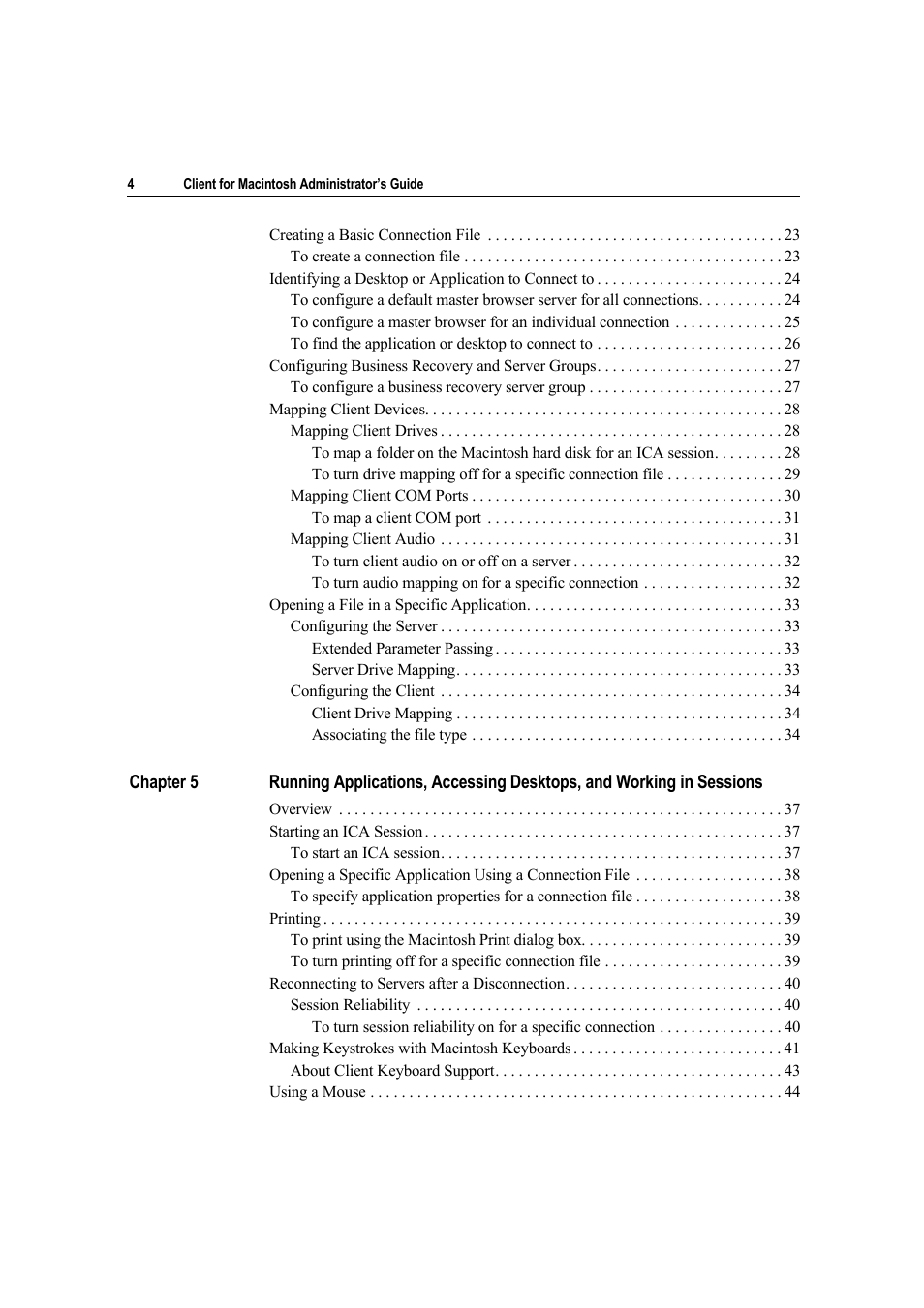 Citrix Systems Citrix Presentation Client for Macintosh 10 User Manual | Page 4 / 68