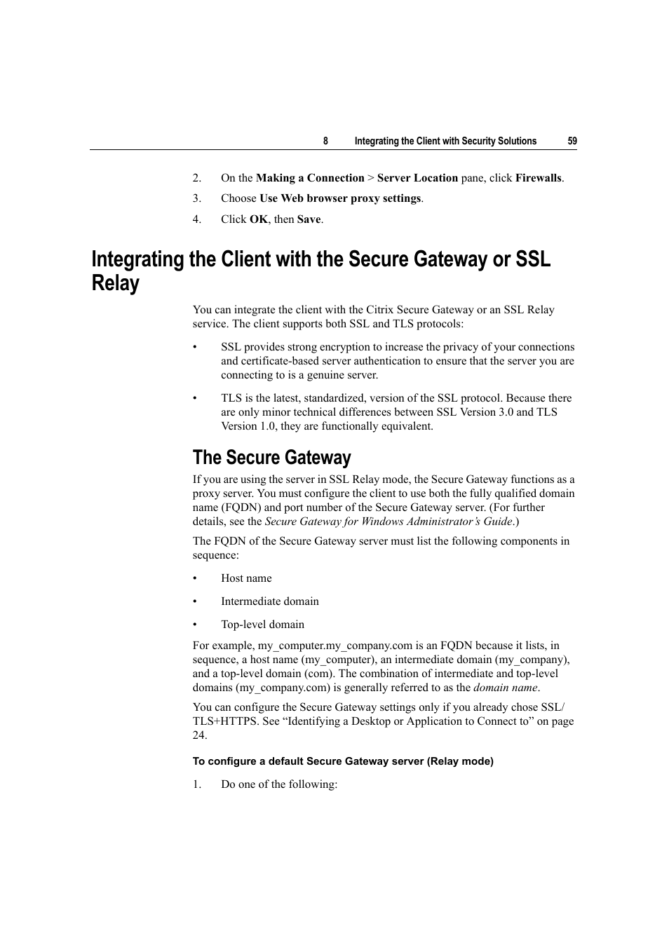 The secure gateway | Citrix Systems Citrix Presentation Client for Macintosh 10 User Manual | Page 59 / 68