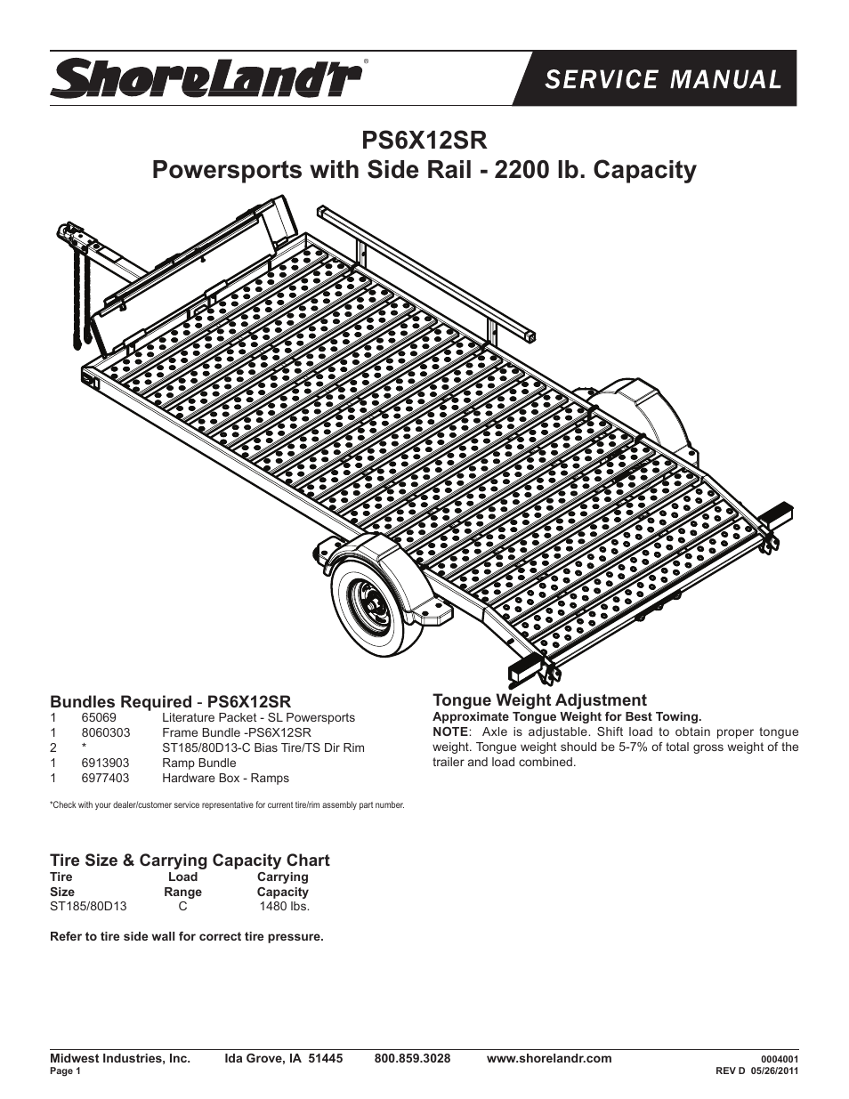 ShoreLand'r PS6X12SR V.2 User Manual | 6 pages