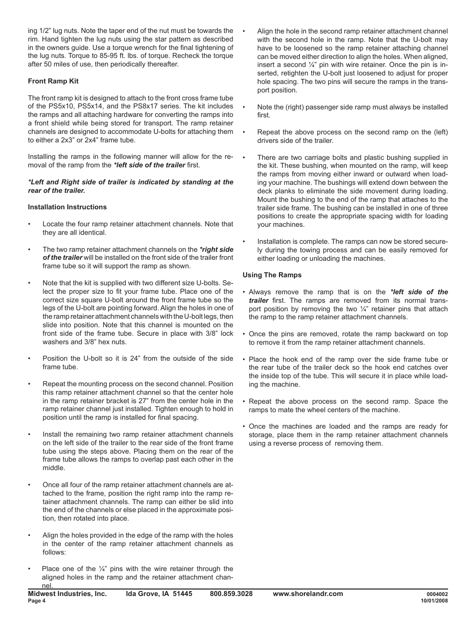 ShoreLand'r PS8X10 User Manual | Page 4 / 6