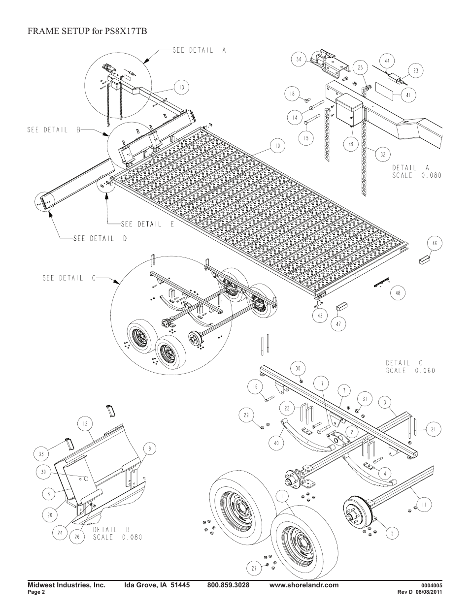 Frame setup for ps8x17tb | ShoreLand'r PS8X17TB User Manual | Page 2 / 11