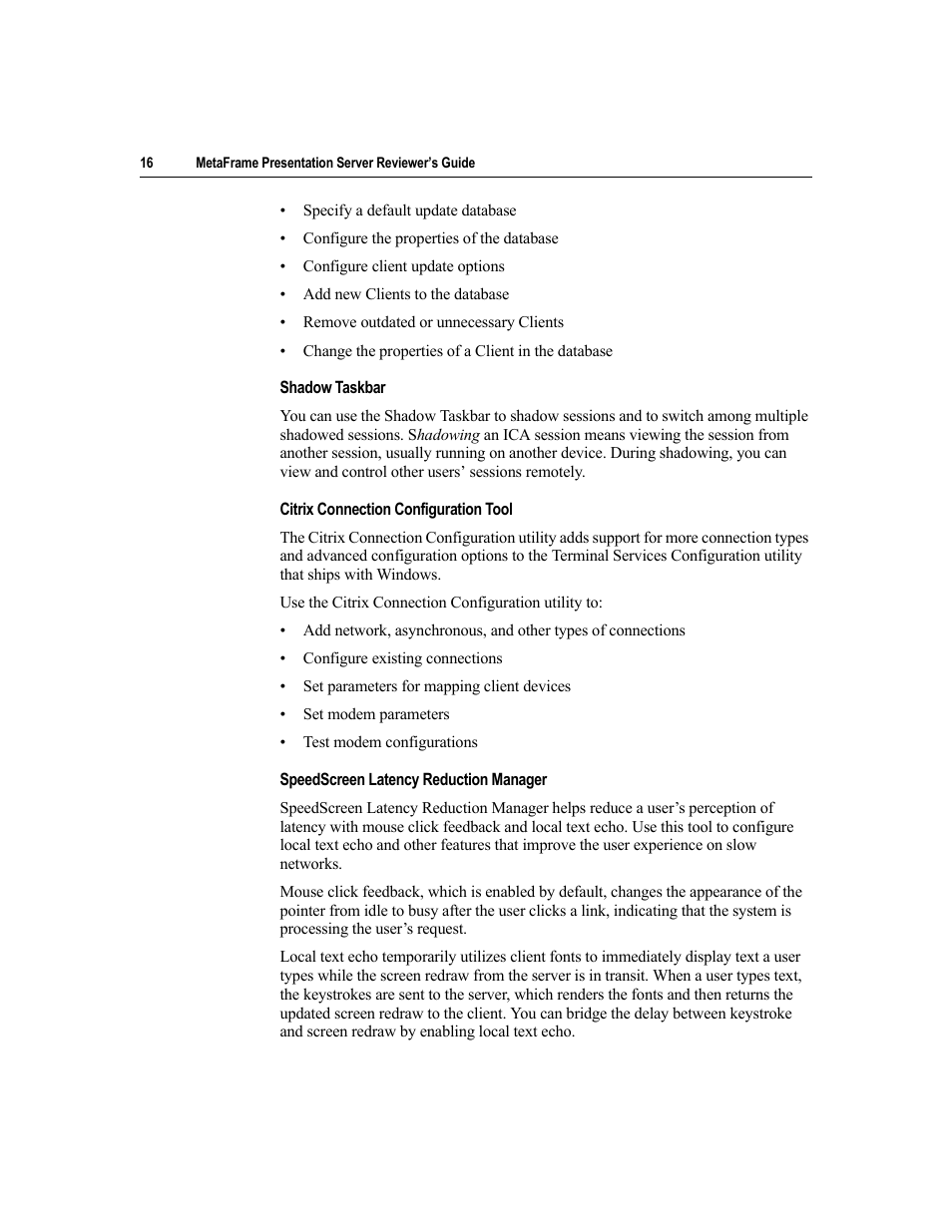 Citrix Systems MetaFrame Presentation Server User Manual | Page 16 / 97