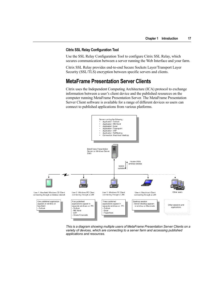 Metaframe presentation server clients | Citrix Systems MetaFrame Presentation Server User Manual | Page 17 / 97