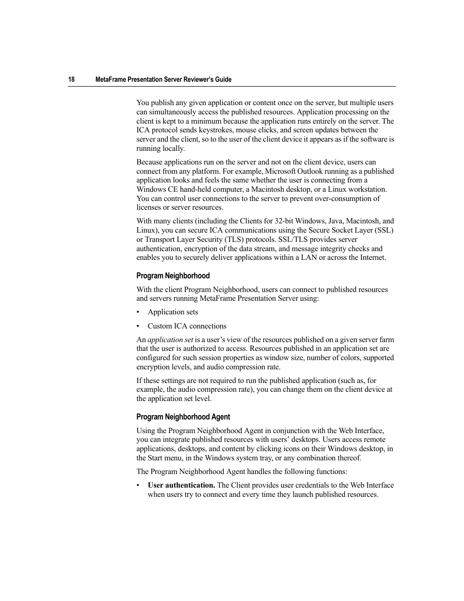 Citrix Systems MetaFrame Presentation Server User Manual | Page 18 / 97