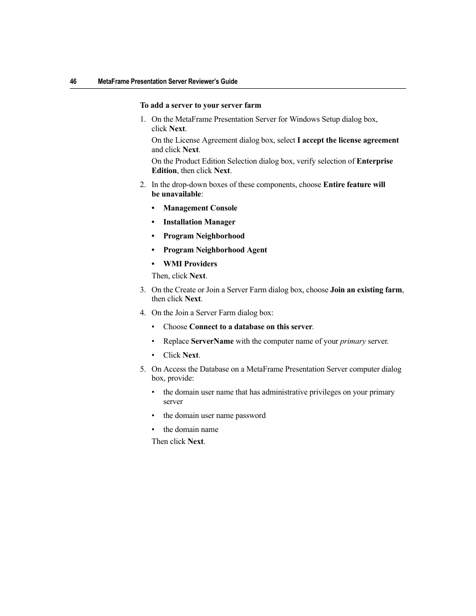 Citrix Systems MetaFrame Presentation Server User Manual | Page 46 / 97