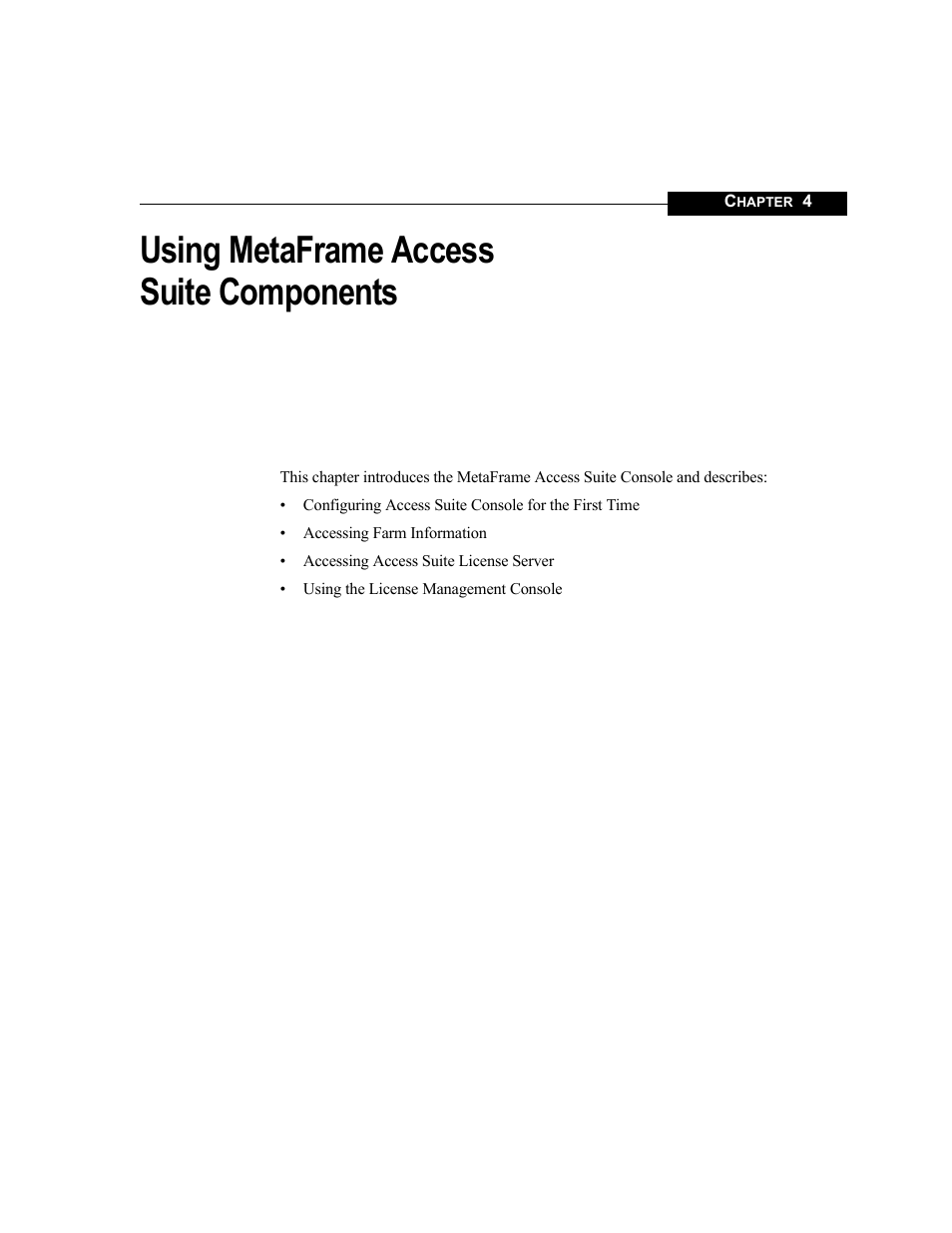 Using metaframe access suite components, Chapter 4 | Citrix Systems MetaFrame Presentation Server User Manual | Page 71 / 97