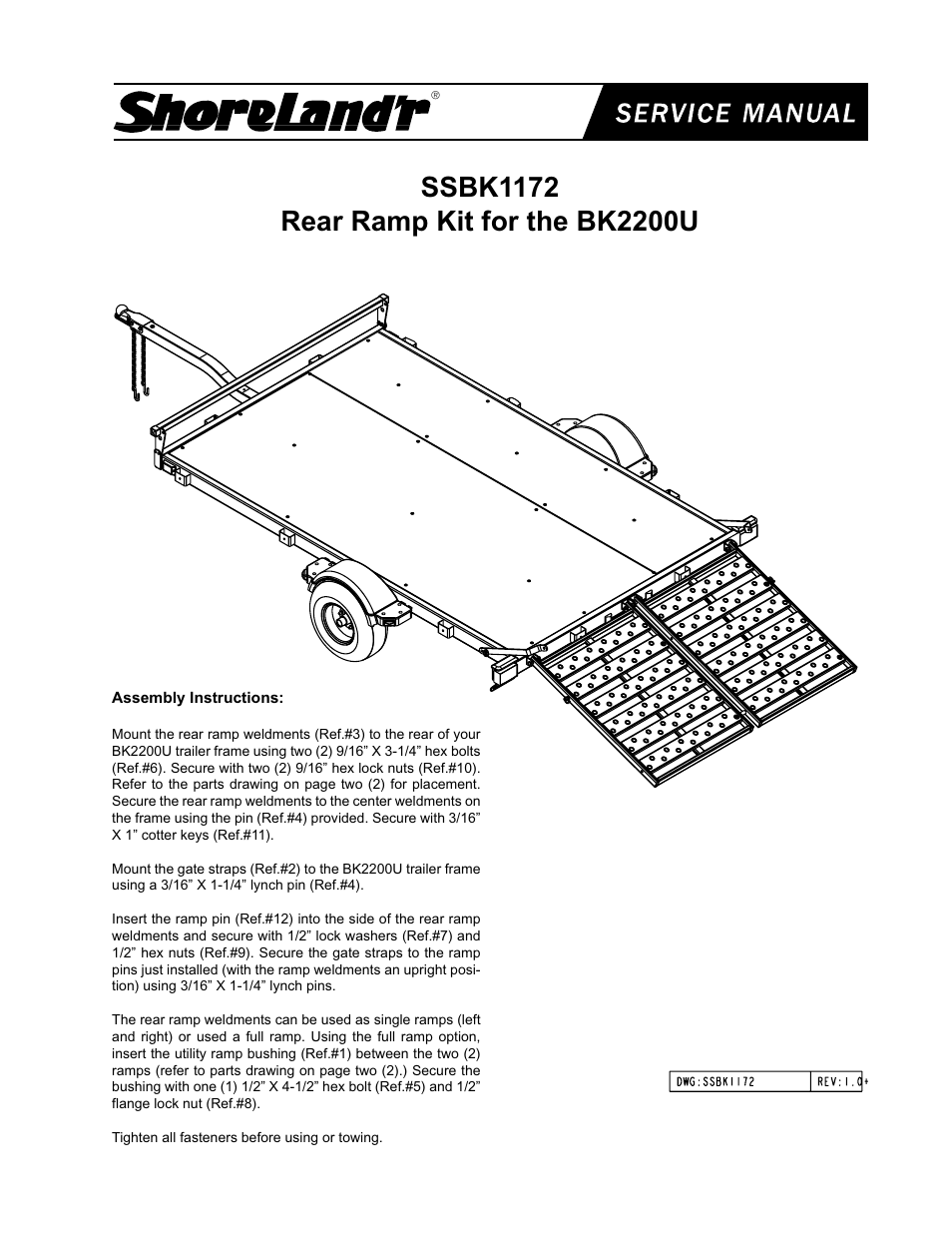 ShoreLand'r SSBK1172 User Manual | 2 pages