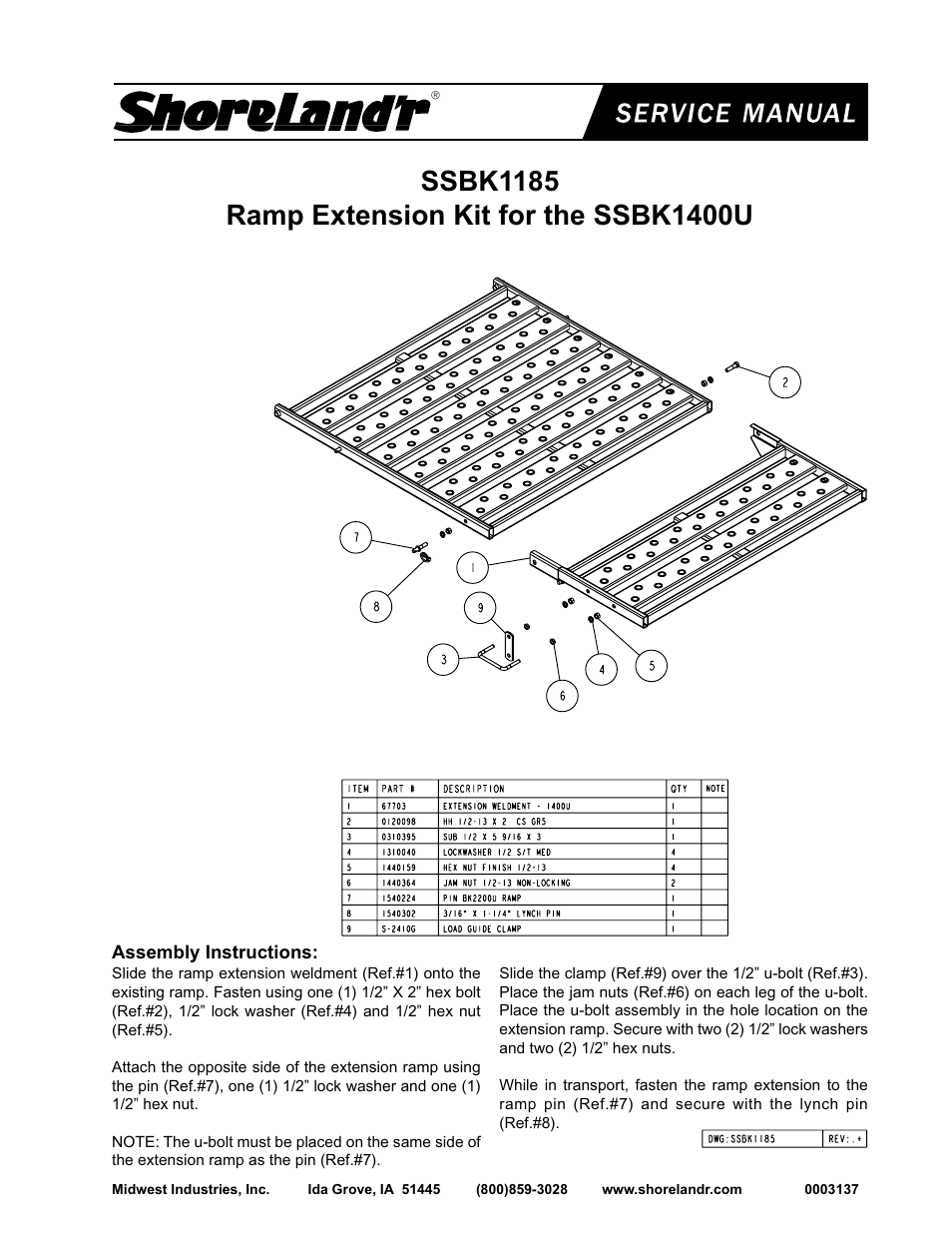 ShoreLand'r SSBK1185 V.1 User Manual | 1 page