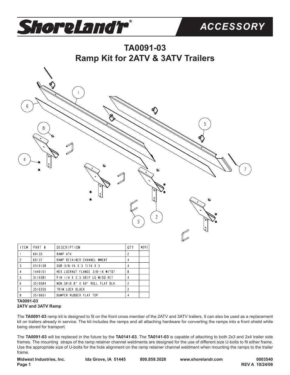 ShoreLand'r TA0091 User Manual | 2 pages