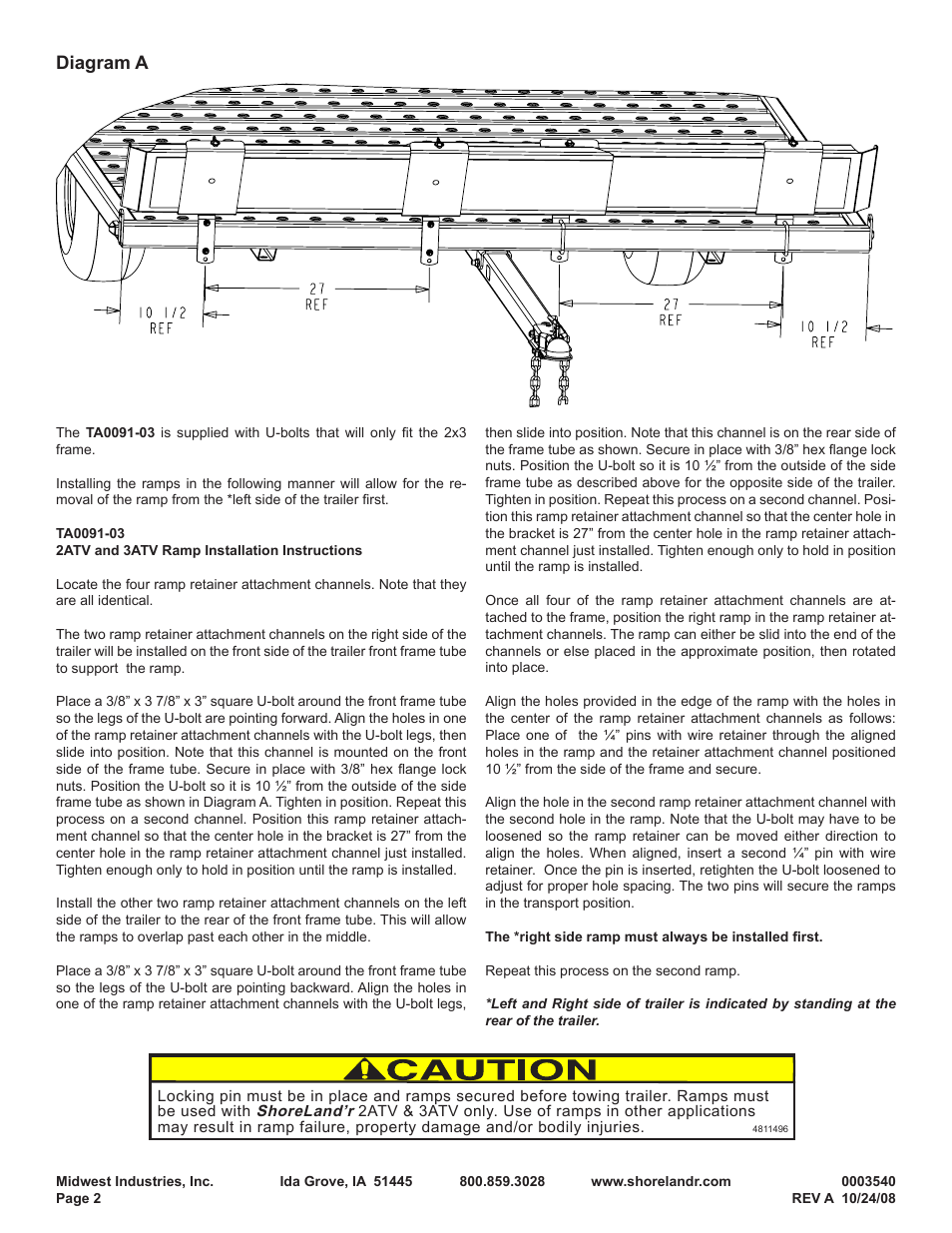 Diagram a | ShoreLand'r TA0091 User Manual | Page 2 / 2