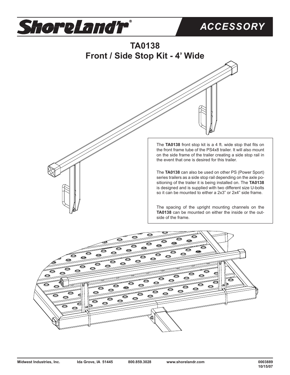 ShoreLand'r TA0138 User Manual | 2 pages