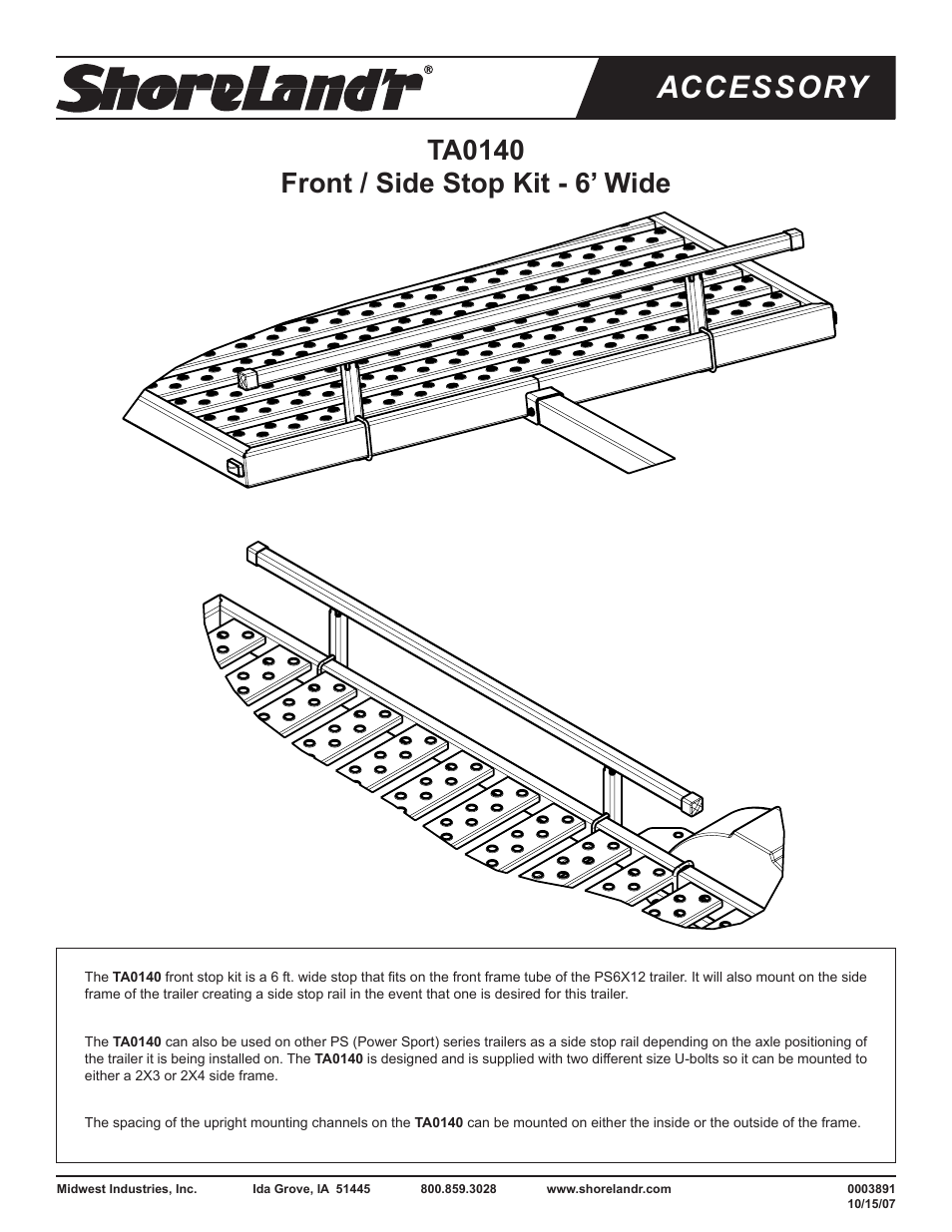 ShoreLand'r TA0140 User Manual | 2 pages