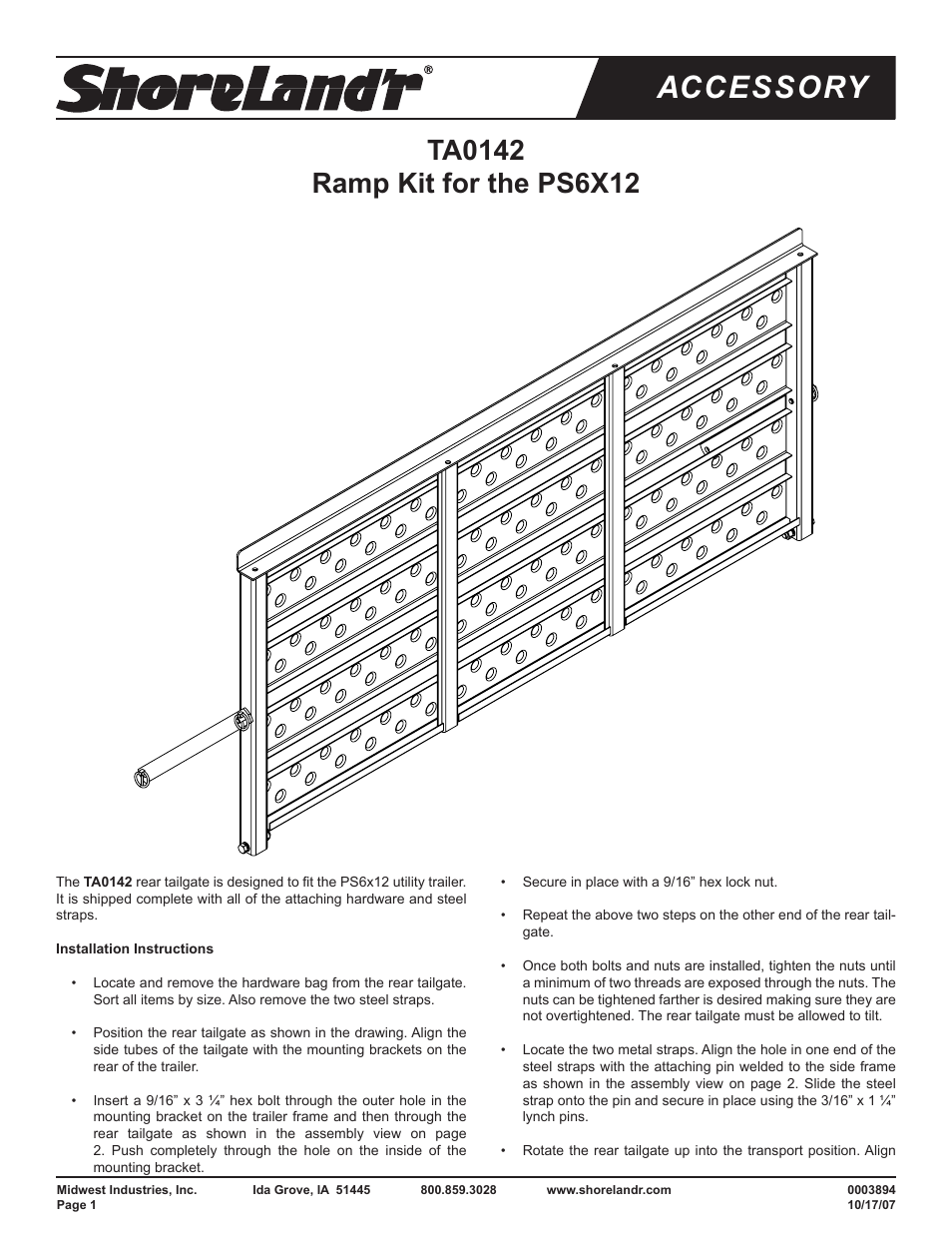 ShoreLand'r TA0142 User Manual | 2 pages