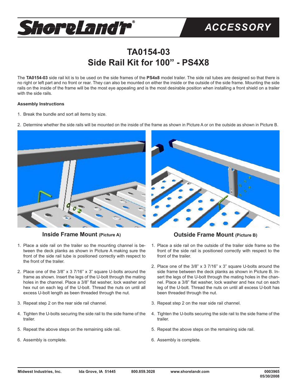 ShoreLand'r TA0154 User Manual | 2 pages