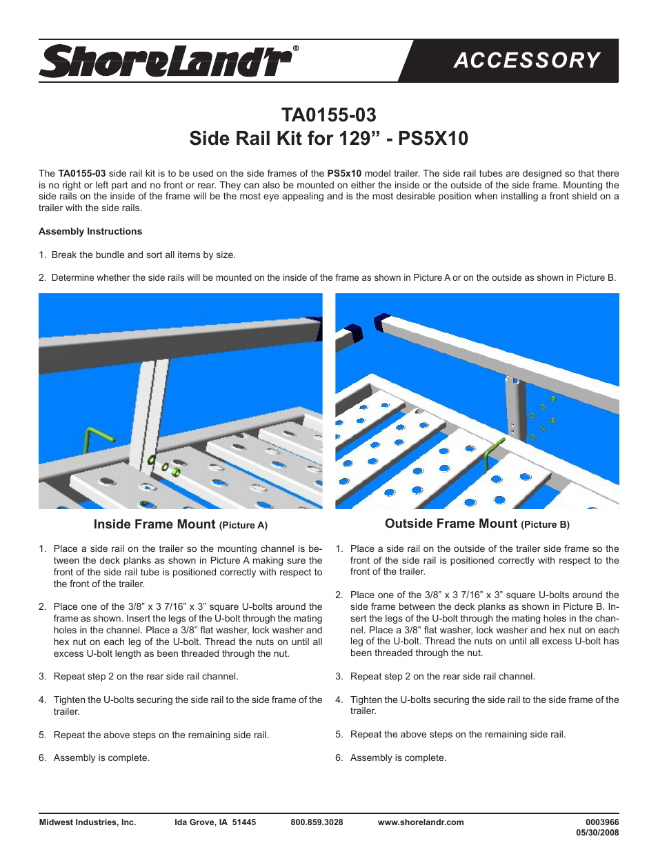 ShoreLand'r TA0155 User Manual | 2 pages