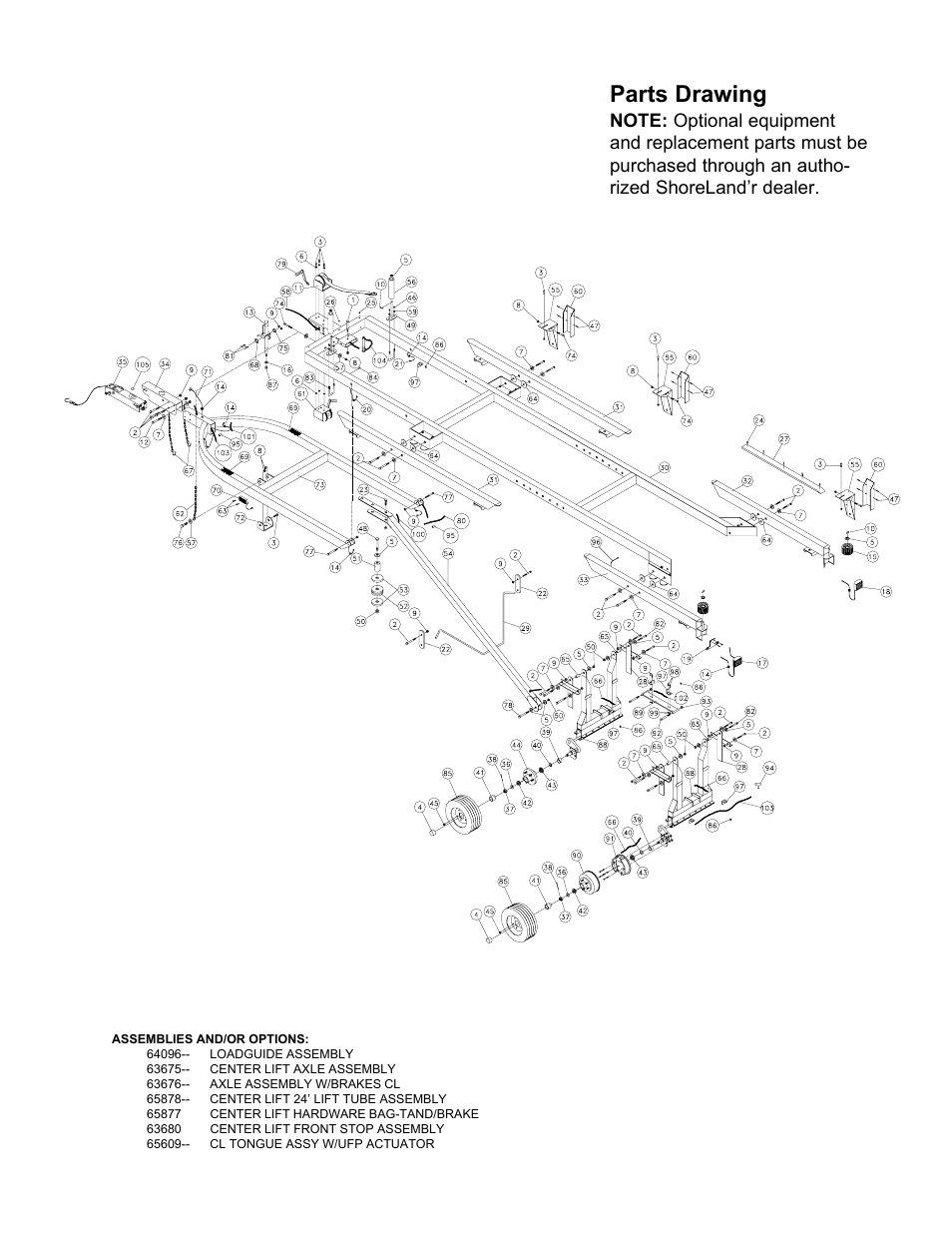 Parts drawing | ShoreLand'r CL2438TB User Manual | Page 3 / 4