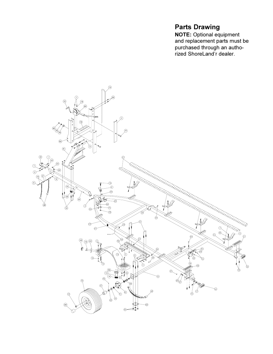 Parts drawing | ShoreLand'r PT1818 User Manual | Page 3 / 4