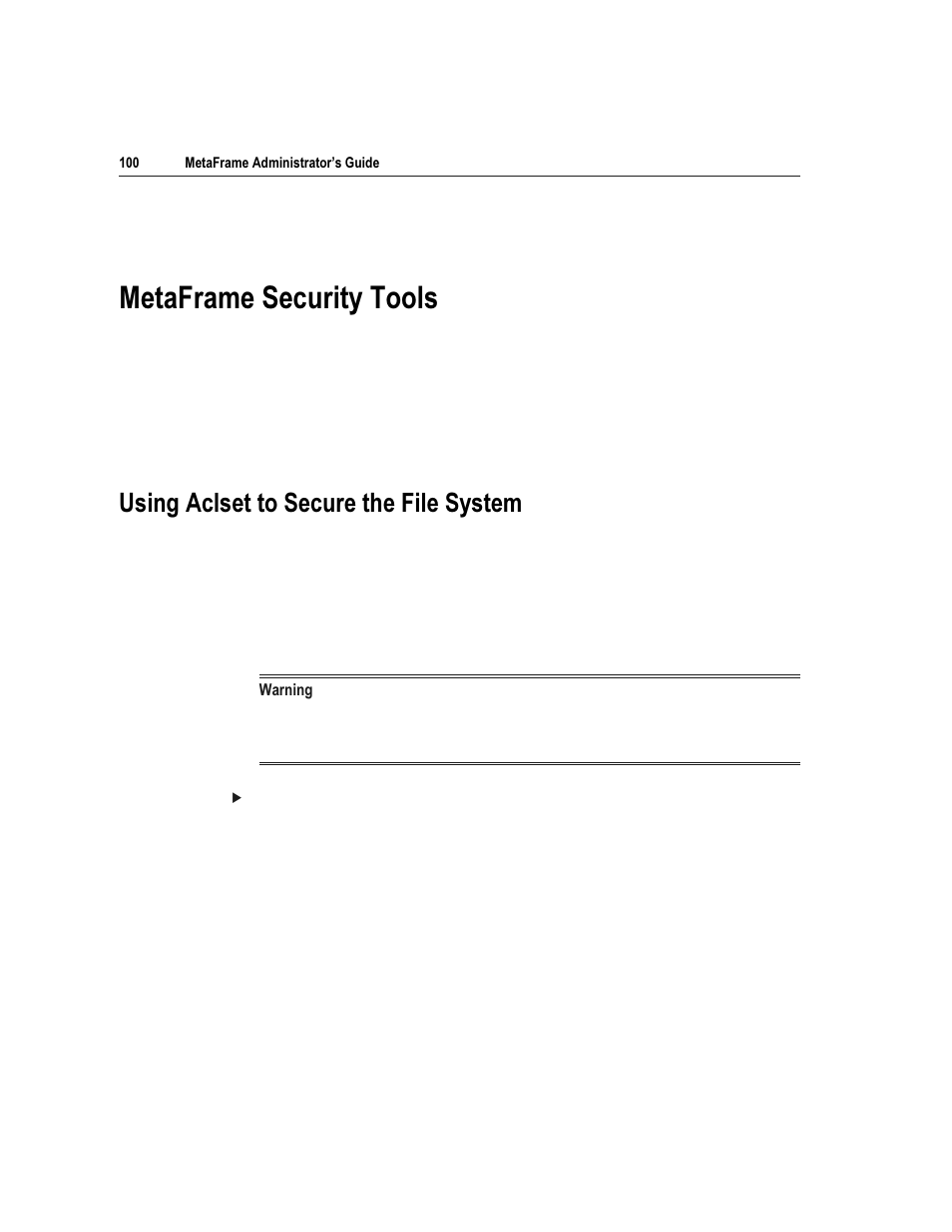 0hwd)udph 6hfxulw\ 7rrov, 8vlqj $fovhw wr 6hfxuh wkh )loh 6\vwhp | Citrix Systems Citrix MetaFrame Application for Windows 1.8 User Manual | Page 120 / 169