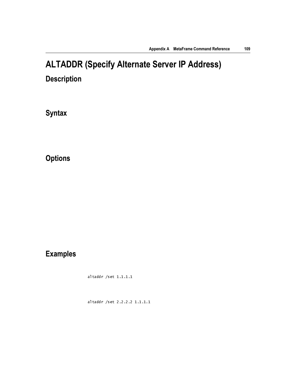 Hvfulswlrq, 6\qwd[ 2swlrqv, Dpsohv | Citrix Systems Citrix MetaFrame Application for Windows 1.8 User Manual | Page 129 / 169