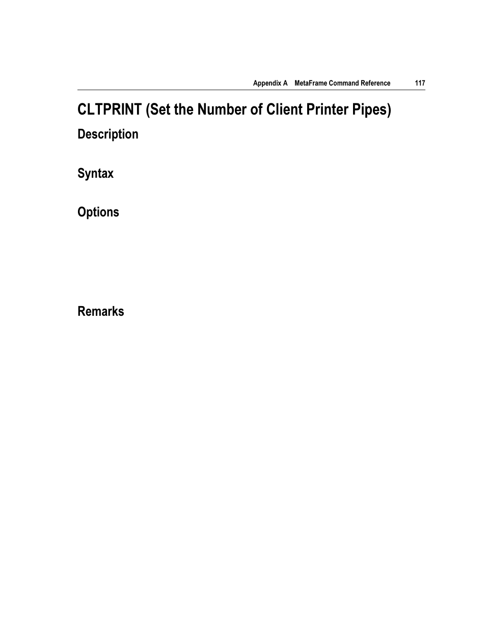 Hvfulswlrq, 6\qwd, 2swlrqv | 5hpdunv | Citrix Systems Citrix MetaFrame Application for Windows 1.8 User Manual | Page 137 / 169