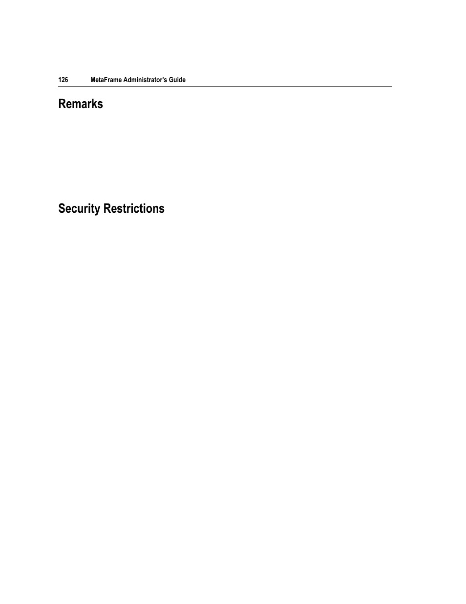 5hpdunv, 6hfxulw\ 5hvwulfwlrqv | Citrix Systems Citrix MetaFrame Application for Windows 1.8 User Manual | Page 146 / 169