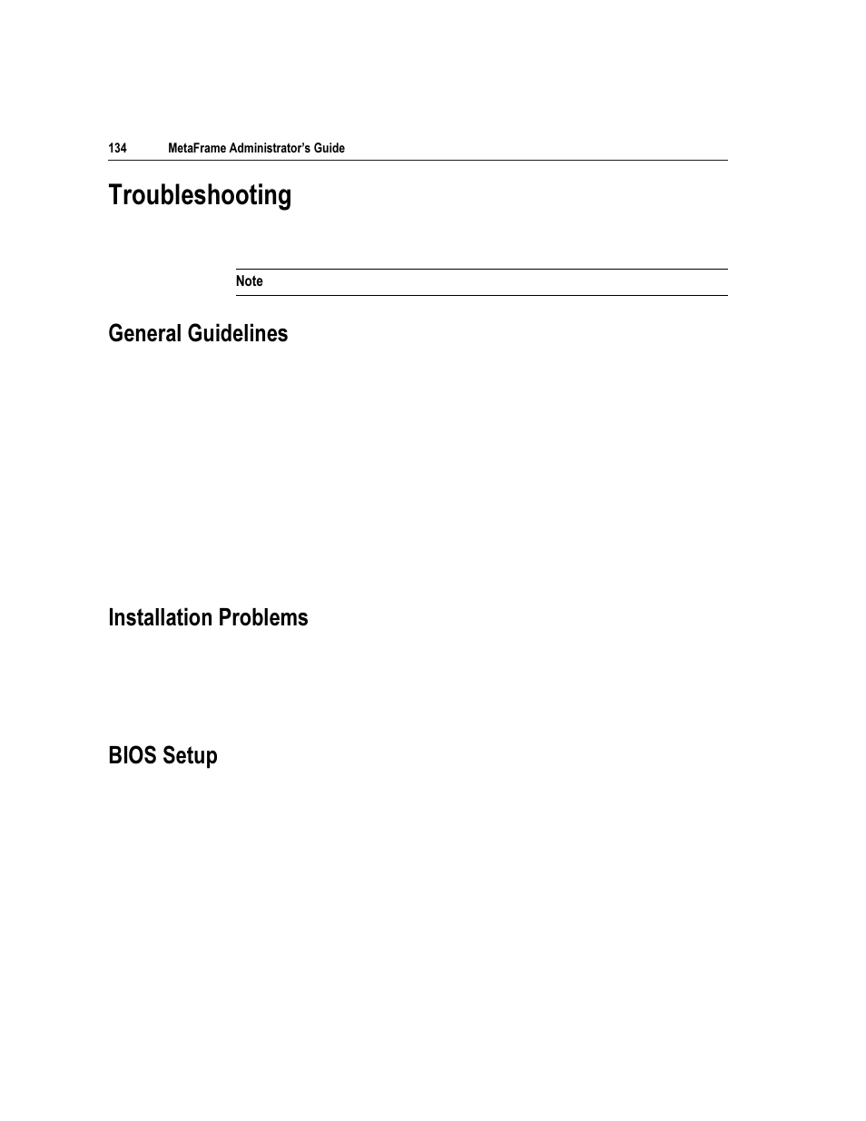 7urxeohvkrrwlqj, Hqhudo *xlgholqhv, Qvwdoodwlrq 3ureohpv | 26 6hwxs | Citrix Systems Citrix MetaFrame Application for Windows 1.8 User Manual | Page 154 / 169