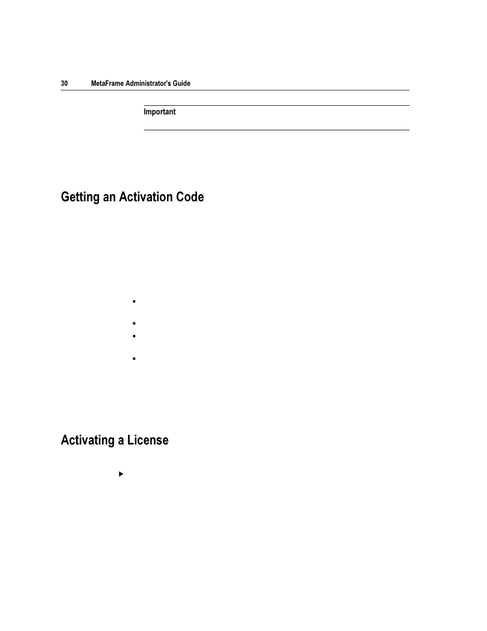 Hwwlqj dq $fwlydwlrq &rgh, Fwlydwlqj d /lfhqvh | Citrix Systems Citrix MetaFrame Application for Windows 1.8 User Manual | Page 50 / 169