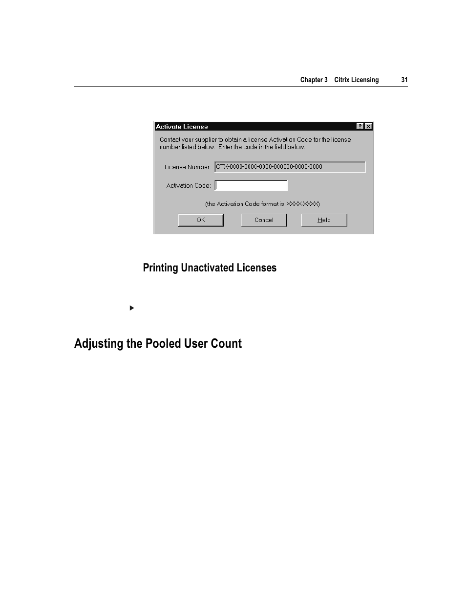 Gmxvwlqj wkh 3rrohg 8vhu &rxqw, 3ulqwlqj 8qdfwlydwhg /lfhqvhv | Citrix Systems Citrix MetaFrame Application for Windows 1.8 User Manual | Page 51 / 169